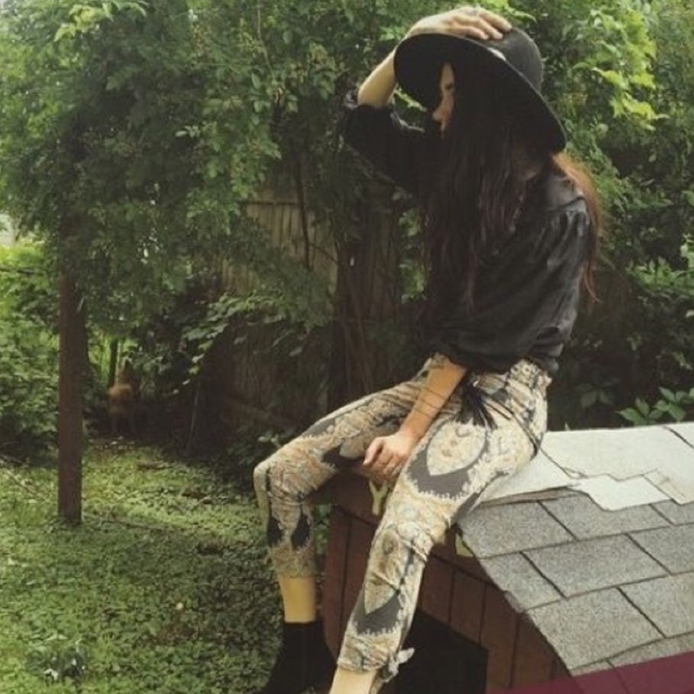 Free People High Waisted Paisley Pants 6 {A03}